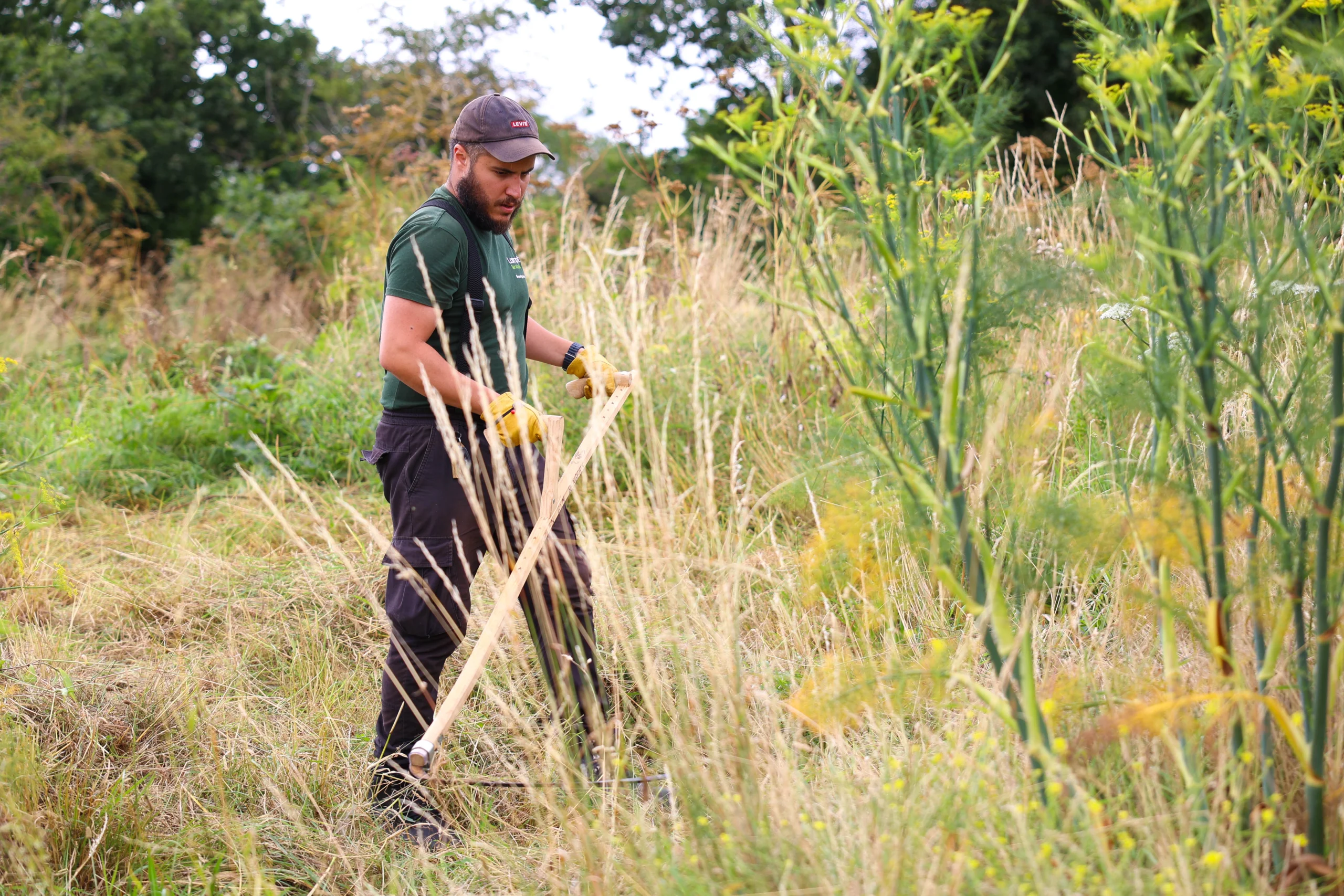 Person undertaking landscaping work