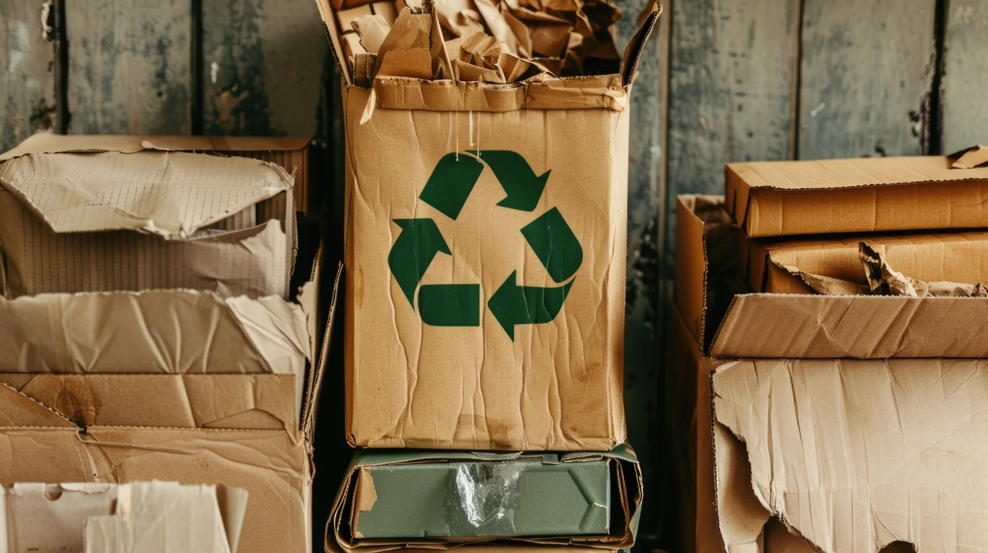 image of baled cardboard for recycling